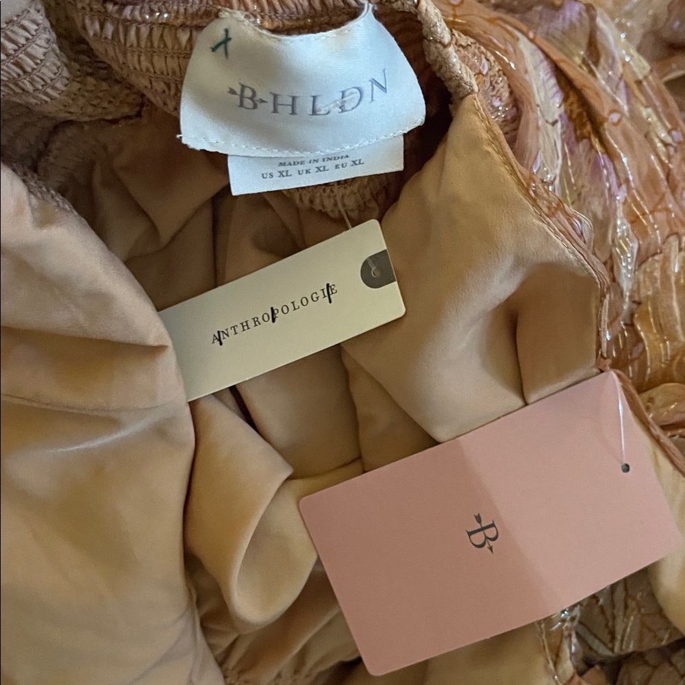 Anthropologie x BHLDN V-Neck Long-Sleeve Printed Chiffon Gown - Picture 7 of 7